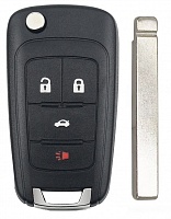 Корпус выкидного ключа OPEL 3+1 кнопки OP-11 HU100, с лого