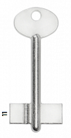 Заготовка дверного ключа Тула-13 TLU13D 70*29,7*11,5 мм