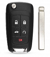 Корпус выкидного ключа CHEVROLET 4+1 кнопки OP-11 HU100, с лого