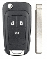 Корпус выкидного ключа CHEVROLET, OPEL 3 кнопки OP-11 HU100, без лого