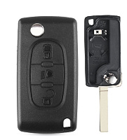 Корпус выкидного ключа CITROEN 3 кнопки CIT-1B VA2 бат. на корпусе, CE0536, с лого
