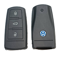 Чехол силиконовый смарт ключа VOLKSWAGEN 3 кнопки (с лого)