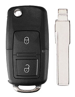 Корпус выкидного ключа VOLKSWAGEN 2 кнопки HU-HAA HU66, с лого