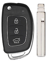 Корпус выкидного ключа HYUNDAI 3 кнопки HY-19 HYN17R, с лого