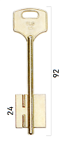 Заготовка дверного ключа Эльбор-12 ELB12D 92*22*24,1 мм