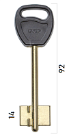 Заготовка дверного ключа Гардиан-1 GRD1DP 92*22,4*14,4 мм, пластик