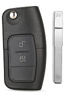 Корпус выкидного ключа FORD 2 кнопки FO-24 HU101, с лого