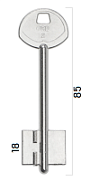 Заготовка дверного ключа Гардиан-2 GRD2D 85*22,4*17,7мм