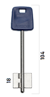 Заготовка дверного ключа АПЕКС-5 APECS APS5DP 104*22,2*17,8 мм
