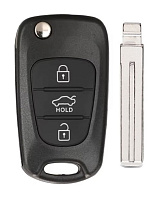 Корпус выкидного ключа HYUNDAI 3 кнопки KIA7 TOY48, с лого