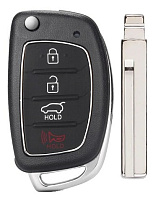 Корпус выкидного ключа KIA 3+1 кнопка HY-19DP HYN17, с лого