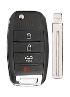 Корпус выкидного ключа HYUNDAI 3+1 кнопки KIA7 TOY48, с лого