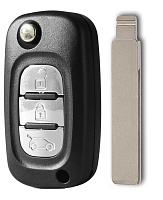 Корпус выкидного ключа RENAULT 3 кнопки HU-HCA HU83, с лого