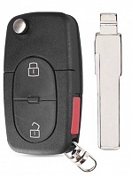 Корпус выкидного ключа AUDI 2+1 кнопка HU-HAA HU66 CR1616 с лого