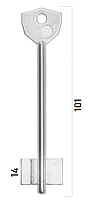 Заготовка дверного ключа Сам-4 SAM4D 101*22,6*14,3 мм