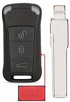 Корпус выкидного ключа PORSCHE 3+1 кнопки HU-HAA HU66 (#am1288)