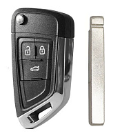 Корпус выкидного ключа CHEVROLET 3 кнопки OP-11 HU100, c лого