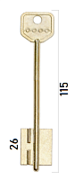 Заготовка дверного ключа Сенат-2 SEN2D 115*22,4*26,2 мм