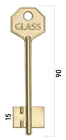 Заготовка дверного ключа Класс-1 KLS1D 90*22*15мм