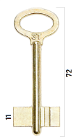 Заготовка дверного ключа ЗТ-1 ZT1D 72*26*11,2 мм