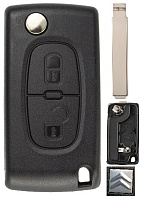 Корпус выкидного ключа CITROEN 2 кнопки CIT-1P VA2, бат. на корпусе CE0536, с лого