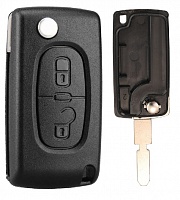 Корпус выкидного ключа CITROEN 2 кнопки NE-51 NE78, бат.на плате, с лого (#am1898)