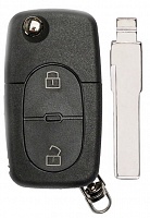 Корпус выкидного ключа VOLKSWAGEN 2 кнопки HU-HAA HU66, с лого