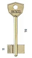 Заготовка дверного ключа Сам-1 SAM1D 70*22,6*11,2 мм