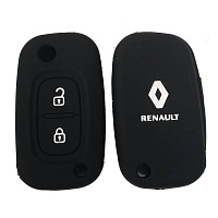 Чехол силиконовый выкидного ключа RENAULT 2 кнопки (с лого)