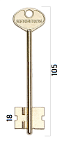 Заготовка дверного ключа Керберос-2 KER2D 105*25*18,2мм
