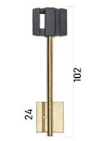 Заготовка дверного ключа Бордер-7 BRD7DP 102*21*24 мм