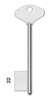 Заготовка дверного ключа Риф-1 RIF1D 100*18,4*22,2 мм