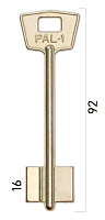 Заготовка дверного ключа Палладиум-1 PLD1D 92*22*16,2 мм