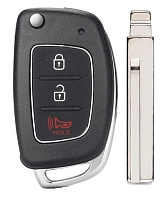 Корпус выкидного ключа KIA 2+1 кнопки HY-19DP HYN17, с лого