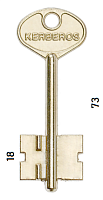 Заготовка дверного ключа Керберос-3 KER3D 73*25*18,2мм