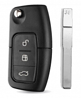 Корпус выкидного ключа FORD 3 кнопки FO-24 HU101, с лого