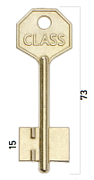 Заготовка дверного ключа Класс-6 мини KLS6D 73*22*15,1 мм