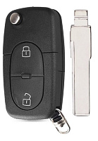 Корпус выкидного ключа AUDI 2 кнопки HU-HAA HU66 CR1616, с лого
