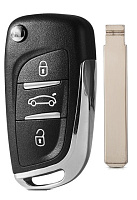 Корпус выкидного ключа PEUGEOT 3 кнопки CIT-1 VA2, с лого