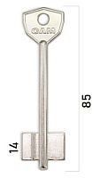 Заготовка дверного ключа Сам-3 SAM3D 85*22,4*14,3 мм