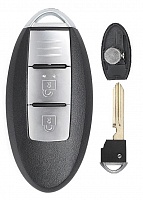 Корпус смарт ключа NISSAN 2 кнопки+вставка NSN14, бат.слева, с лого