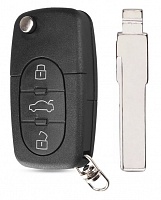 Корпус выкидного ключа AUDI 3 кнопки HU-HAA HU66 CR1616, с лого