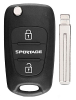Корпус выкидного ключа KIA SPORTAGE 3 кнопки KIA7 TOY48, с лого