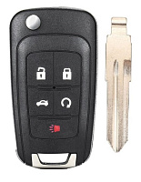 Корпус выкидного ключа CHEVROLET 4+1 кнопка OP-SP HU46, с лого (круг)
