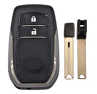 Корпус смарт ключа TOYOTA 2 кнопки + вставка TOY48 (одностор)