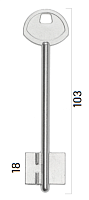 Заготовка дверного ключа Гардиан-6 GRD6D 103*22,4*17,7мм