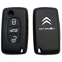 Чехол силиконовый выкидного ключа CITROEN 3 кнопки (с лого)