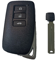 Корпус смарт ключа LEXUS 3 кнопки + вставка TOY48 (одностор), c лого ( под плату XM38 )