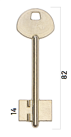 Заготовка дверного ключа Гардиан-1 GRD1D 82*22,4*14,4 мм