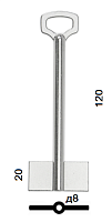 Заготовка дверного ключа Сейф SEF12D 2Ф-8*120